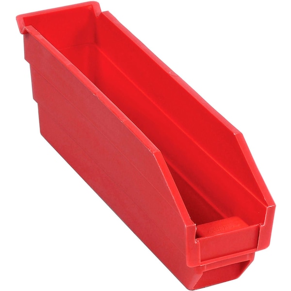 Global Industrial Shelf Storage Bin, Polypropylene, Red, 4 in H, 2-3/4 in W 184836RD - main
